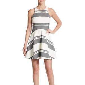 Elizabeth and James white and grey dress